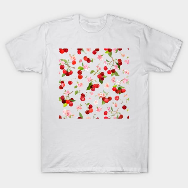 Cherry Pattern 1 T-Shirt by B&K